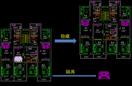 CAD中如何將部分圖形暫時隱藏 CAD中如何將部分圖形暫時隱藏