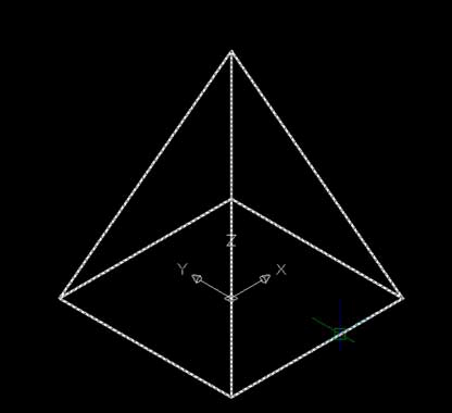CAD怎么繪制四棱錐體 CAD怎么繪制四棱錐體
