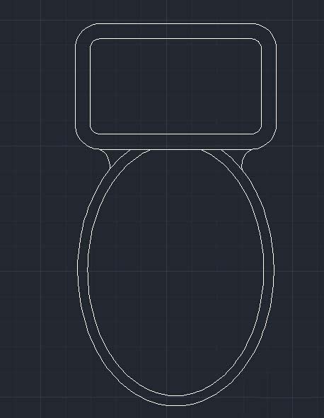 CAD繪制馬桶坐便器的方法