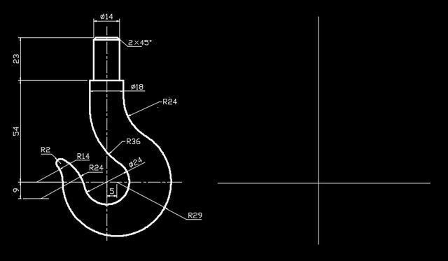 CAD吊鉤平面圖畫法 CAD吊鉤平面圖畫法