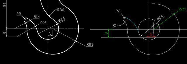 CAD吊鉤平面圖畫法 CAD吊鉤平面圖畫法