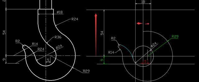 CAD吊鉤平面圖畫法 CAD吊鉤平面圖畫法