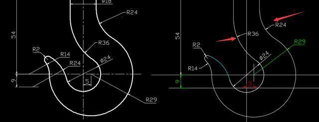 CAD吊鉤平面圖畫法 CAD吊鉤平面圖畫法