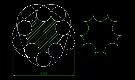 CAD幾何作圖練習之求復雜圖形面積 CAD幾何作圖練習之求復雜圖形面積