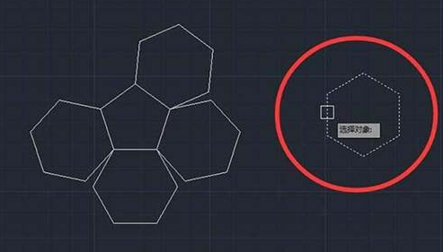 CAD如何使六邊形對齊到五邊形上? CAD如何使六邊形對齊到五邊形上?