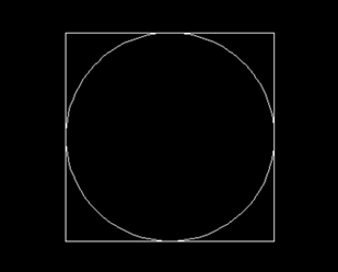CAD如何在正方形里繪制內切圓？